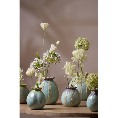 Vase deco Ø13x13,5 cm VALINO ceramics light green+light blue