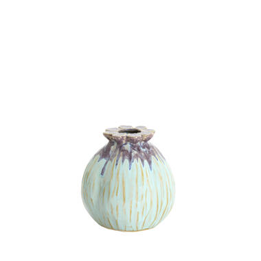 Vase deco Ø13x13,5 cm VALINO ceramics purple+light blue