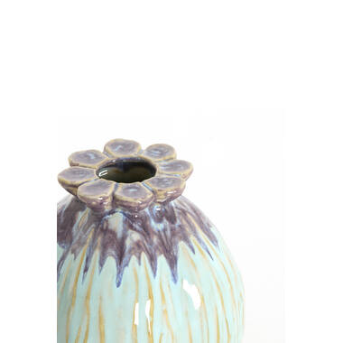 Vase deco Ø13x13,5 cm VALINO ceramics purple+light blue