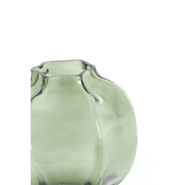 Vase Ø18x18 cm FALZES glass clear dark green