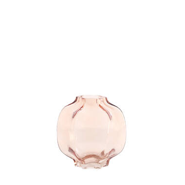 Vase Ø18x18 cm FALZES glass clear pink