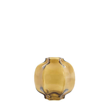 Vase Ø18x18 cm FALZES glass clear amber