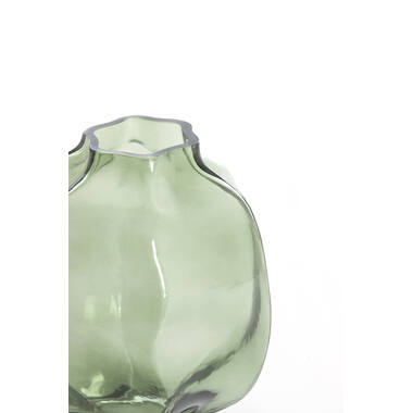 Vase Ø22x23,5 cm FALZES glass clear dark green