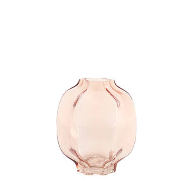 Vase Ø22x23,5 cm FALZES glass clear pink