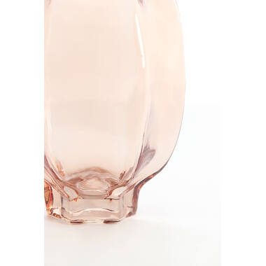 Vase Ø20x30 cm FALZES glass clear pink