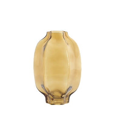 Vase Ø20x30 cm FALZES glass clear amber