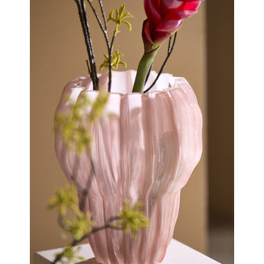Vase Ø20x24 cm RODENGO glass pink