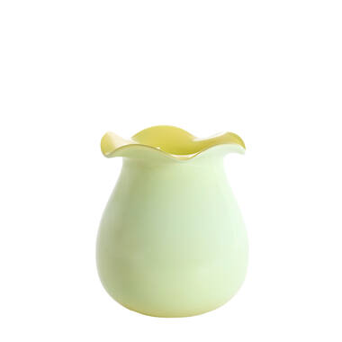 Vase Ø20,5x22,5 cm MAREBBE glass mint+yellow