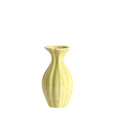 Vase deco Ø8,5x15,5 cm SHIREL ceramics yellow-green