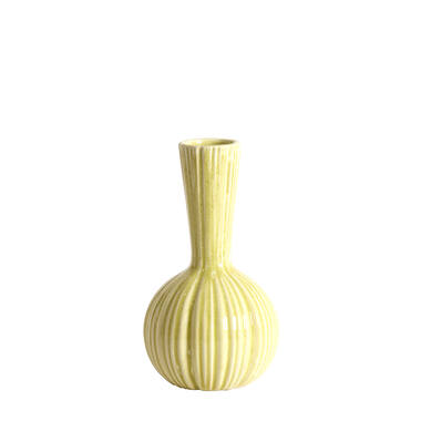 Vase deco Ø9,5x17 cm SHAREL ceramics yellow-green
