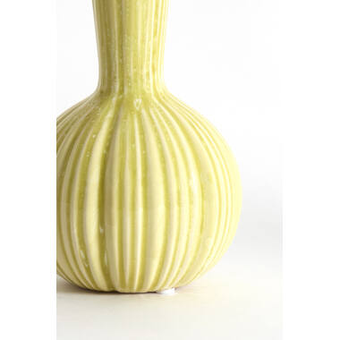 Vase deco Ø9,5x17 cm SHAREL ceramics yellow-green