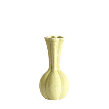 Vase deco Ø8x17 cm SYDELL ceramics yellow-green