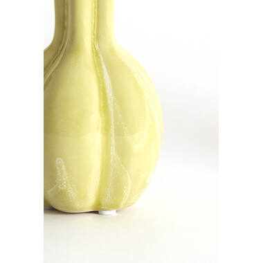 Vase deco Ø8x17 cm SYDELL ceramics yellow-green