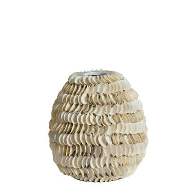 Vase deco Ø26x27 cm SARRIA bamboo+shell cream