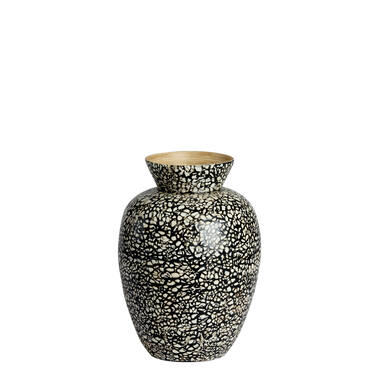 Vase deco Ø22x31 cm LERA bamboo black-cream