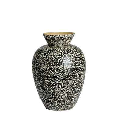 Vase deco Ø27x38 cm LERA bamboo black-cream