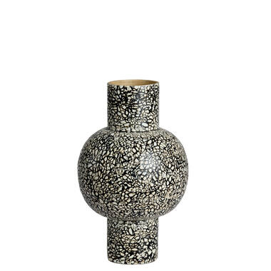 Vase deco Ø24x38 cm GIRONA bamboo black-cream