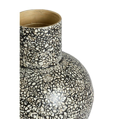 Vase deco Ø24x38 cm GIRONA bamboo black-cream