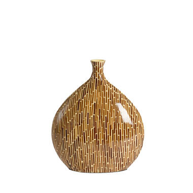 Vase deco 33x13x38 cm LORCA bamboo brown