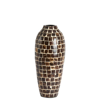 Vase deco Ø17x40 cm TUDELA coconut dark brown