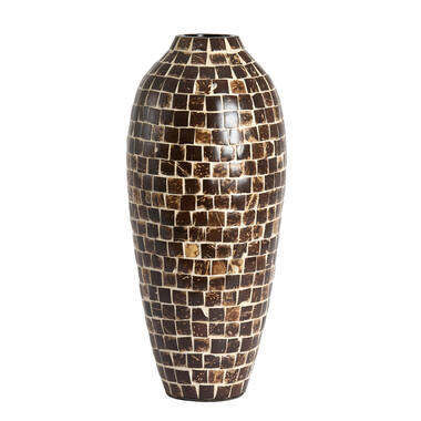 Vase deco Ø22x50 cm TUDELA coconut dark brown