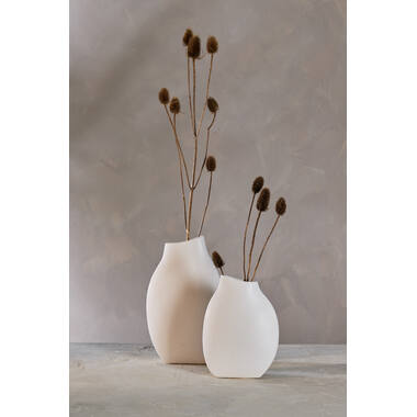 Vase deco 26x11x41,5 cm VOLANO ceramics matt cream