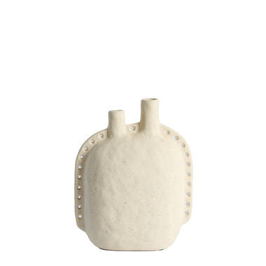 Vase deco 22,5x10x28,5 cm VARAZZA ceramics matt beige