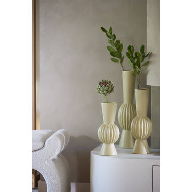 Vase deco Ø13,5x51 cm SUZZARA ceramics light olive green