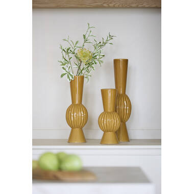 Vase deco Ø13,5x51 cm SUZZARA ceramics cognac