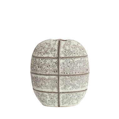 Vase deco 32x16x36 cm MANTU ceramics matt dark brown+cream