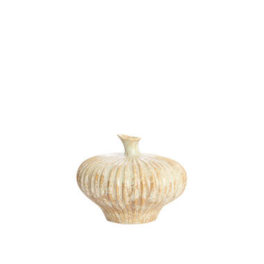 Vase deco 23x22,5x18 cm NEVANO cream+orange-brown
