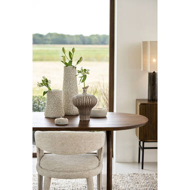 Vase deco 23x22x32,5 cm NEVANO matt dark brown+cream