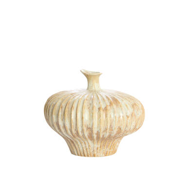 Vase deco 31x29,5x25,5 cm NEVANO cream+orange-brown
