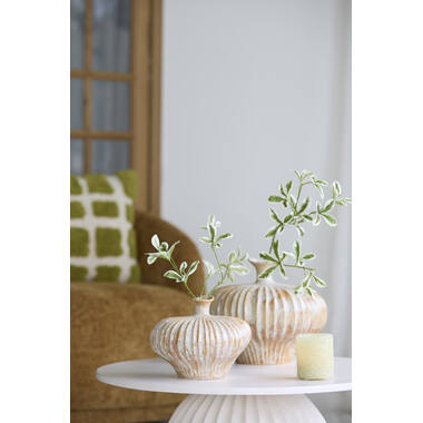 Vase deco 31x29,5x25,5 cm NEVANO cream+orange-brown