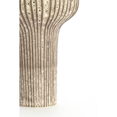 Vase deco Ø23,5x42,5 cm NEVANO matt dark brown+cream