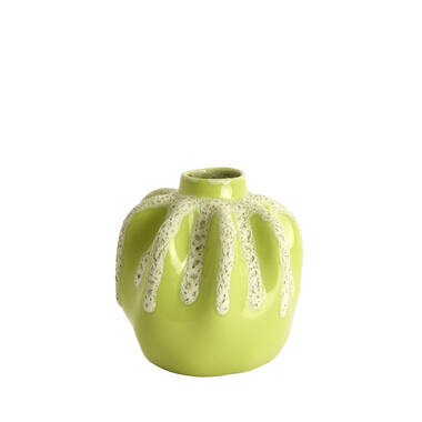 Vase deco Ø23,5x27,5 cm CHIERI ceramics light green+cream