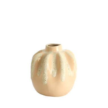 Vase deco Ø23,5x27,5 cm CHIERI ceramics light pink+cream