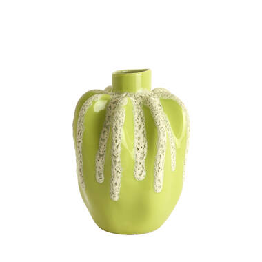 Vase deco Ø25x38 cm CHIERI ceramics light green+cream