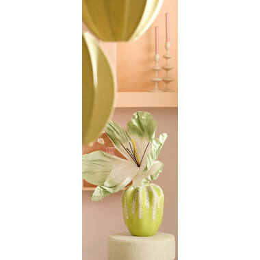 Vase deco Ø25x38 cm CHIERI ceramics light green+cream