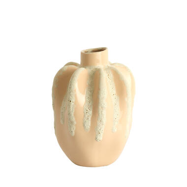 Vase deco Ø25x38 cm CHIERI ceramics light pink+cream