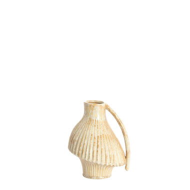 Vase deco 19,5x17,5x22 cm FORLA ceramics cream+orange-brown