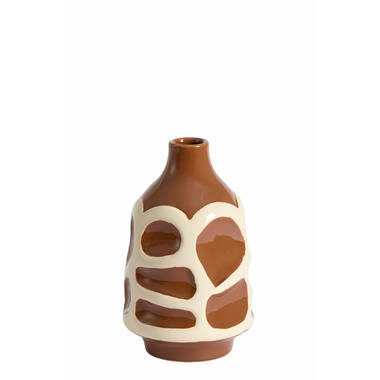 Vase deco Ø15x24 cm SINICE brown+cream