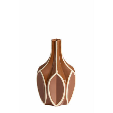 Vase deco Ø15x24 cm BOLENE brown+cream