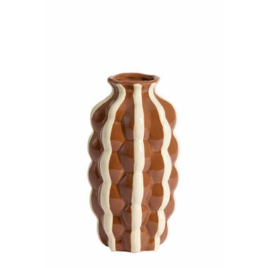 Vase deco Ø15x28 cm ZENELI brown+cream