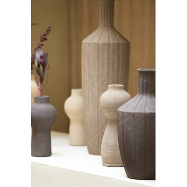 Vase deco Ø13x34 cm YECLA ceramics taupe