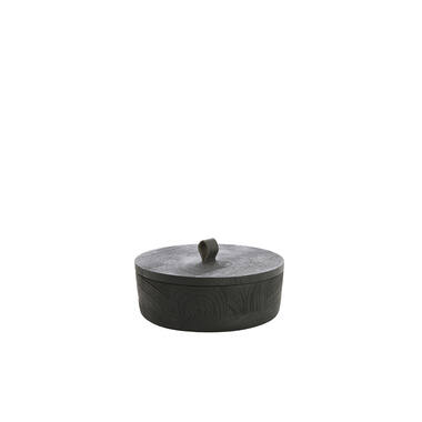Deco box Ø19x7 cm VATLA mango wood black