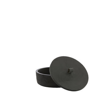 Deco box Ø19x7 cm VATLA mango wood black
