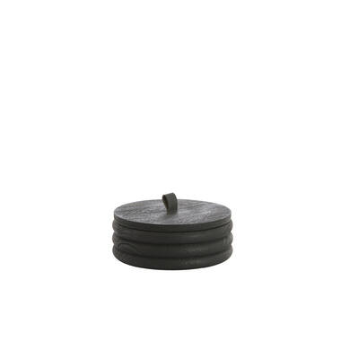 Deco box Ø19x7 cm VARBLA mango wood black