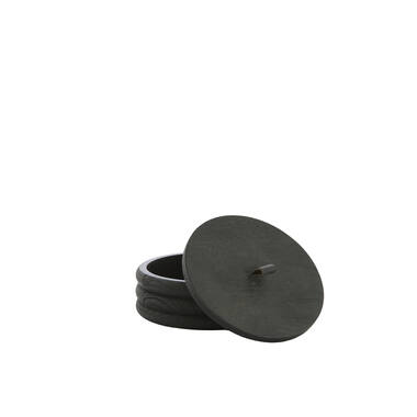 Deco box Ø19x7 cm VARBLA mango wood black