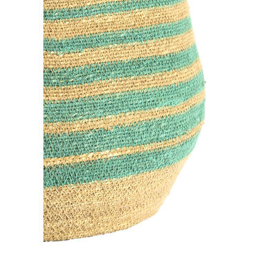 Basket S/2 Ø32x30+40x40 cm RUTJA seagrass natural+turquoise